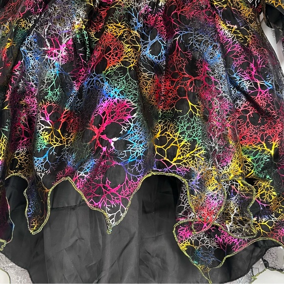 NWT Hallow’s Eve Costume Size XS (4) Witch Neon Sequins Velvety Tulle Black Goth - Picture 7 of 13